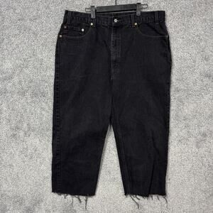 Vintage Y2K Levis 550 Cut Off Jeans 38x23.5 Raw Hem Streetwear Grunge Skater